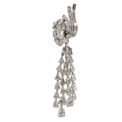 Vintage Diamond Waterfall Chandelier Earrings