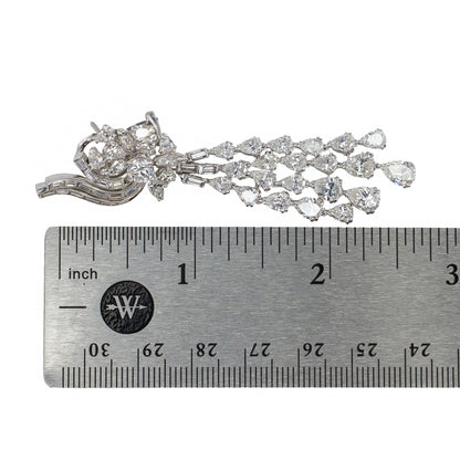 Vintage Diamond Waterfall Chandelier Earrings