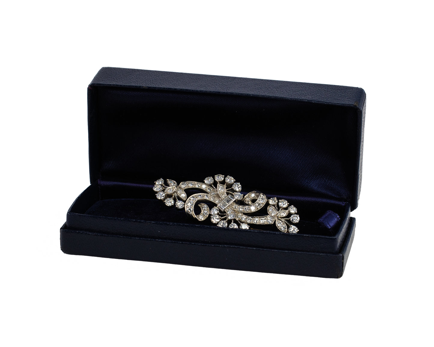 Tiffany & Co. Circa 1910 Platinum & Diamond Swirl Ribbon Brooch