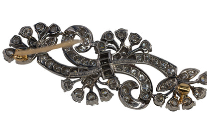 Tiffany & Co. Circa 1910 Platinum & Diamond Swirl Ribbon Brooch