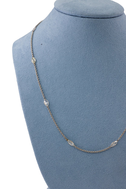 White Gold Marquise Diamond By the Yard Necklace