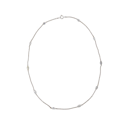 White Gold Marquise Diamond By the Yard Necklace