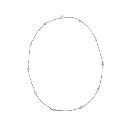 White Gold Marquise Diamond By the Yard Necklace