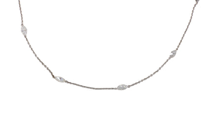 White Gold Marquise Diamond By the Yard Necklace