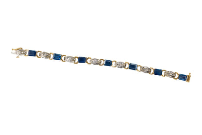 Baguette Cut Diamond & Sapphire Bracelet