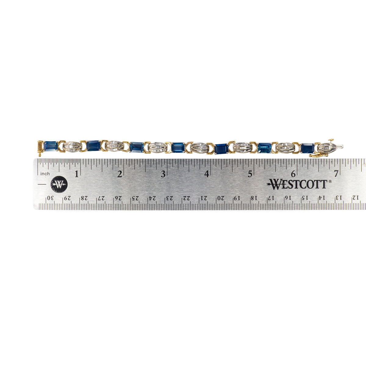 Baguette Cut Diamond & Sapphire Bracelet
