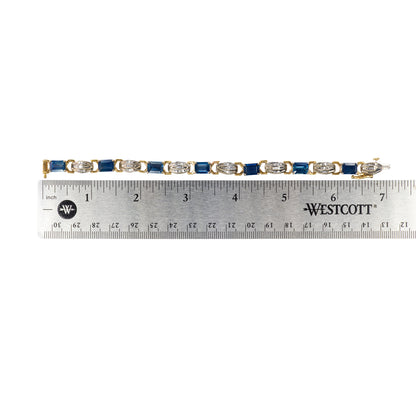 Baguette Cut Diamond & Sapphire Bracelet