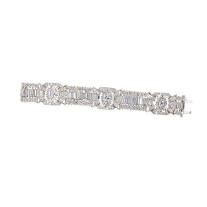 Pair of Platinum Art Deco Diamond bracelets