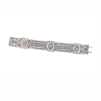Pair of Platinum Art Deco Diamond bracelets