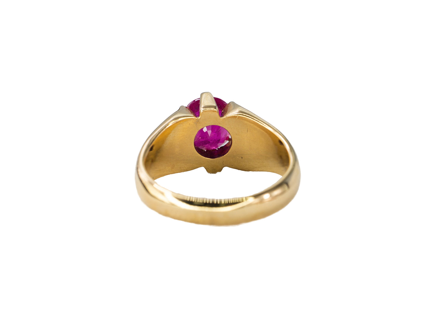 Yellow Gold Oval Ruby Solitaire Cocktail Ring