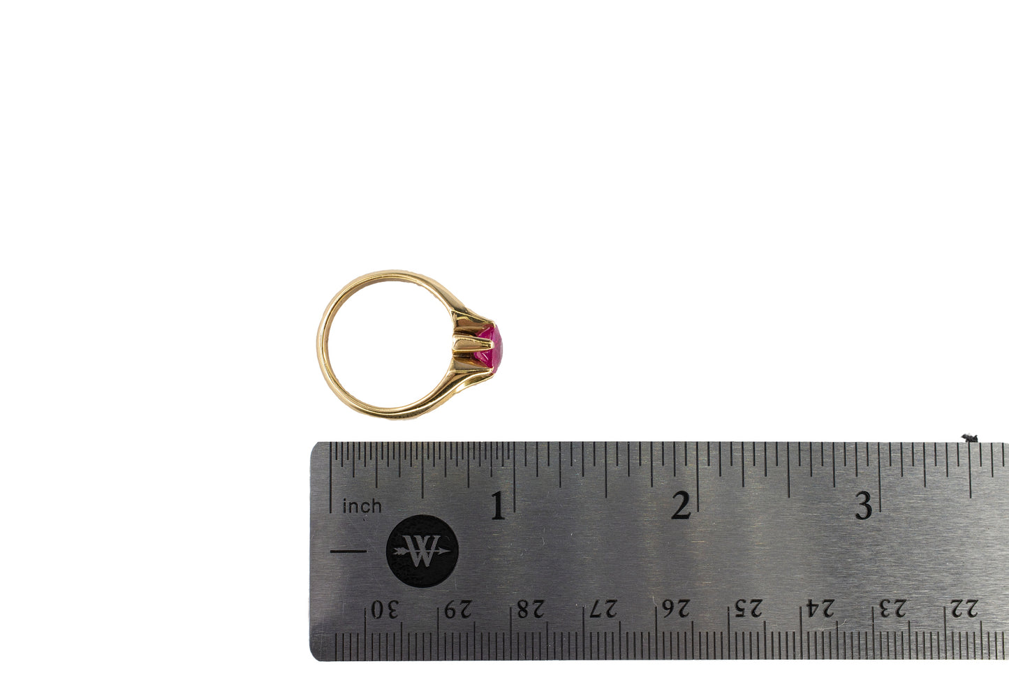 Yellow Gold Oval Ruby Solitaire Cocktail Ring