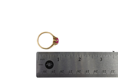 Yellow Gold Oval Ruby Solitaire Cocktail Ring