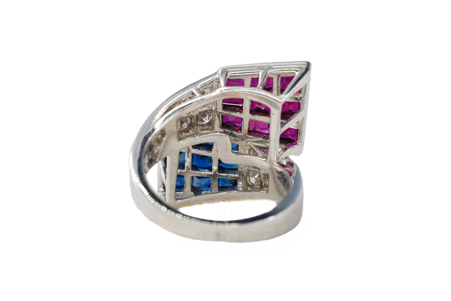 Oscar Heyman Bros Sapphire Ruby and Diamond Americana Ring