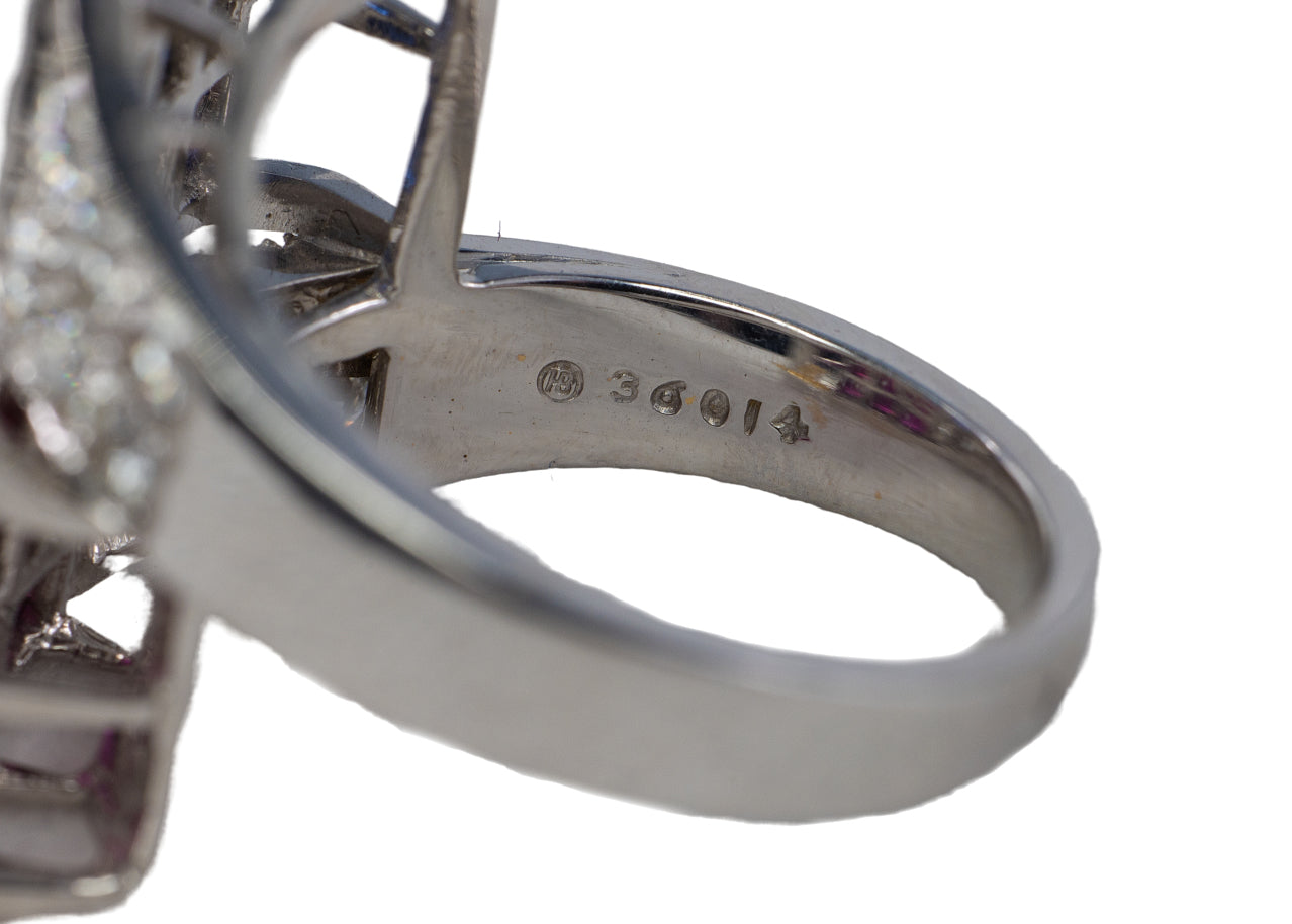 Oscar Heyman Bros Sapphire Ruby and Diamond Americana Ring
