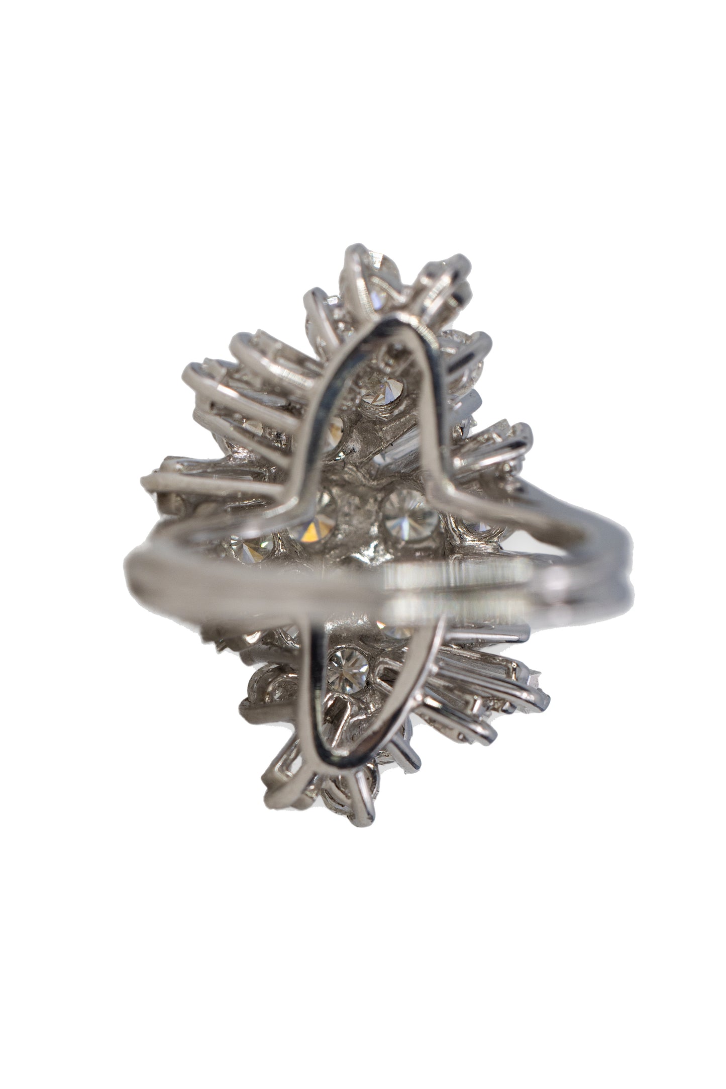 White Gold Diamond Cluster Spray Ring