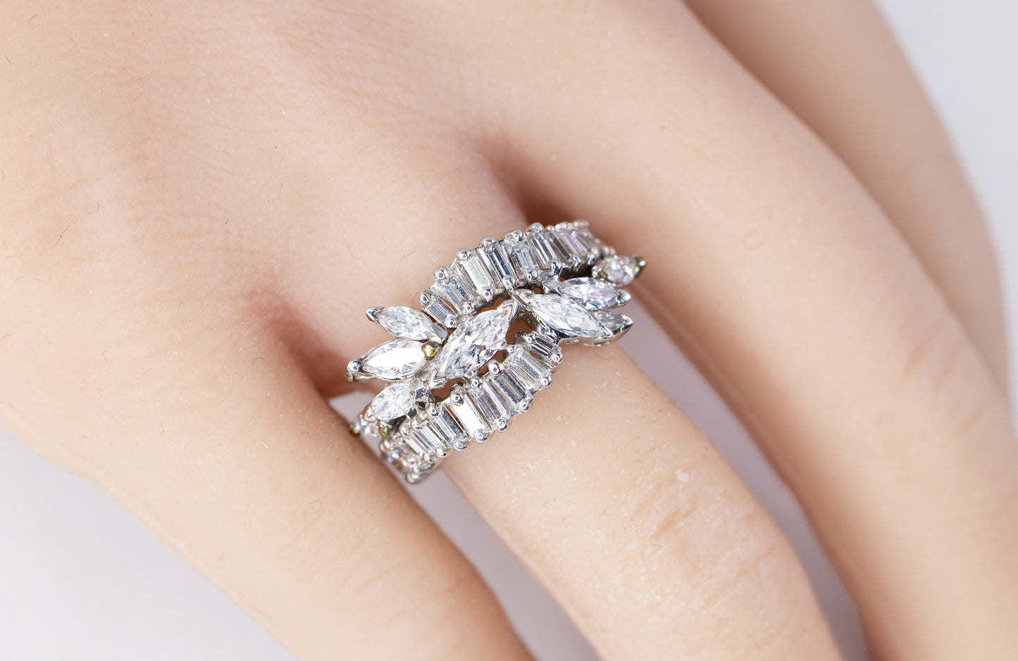 Marquise and Baguette Diamond Eternity Band Ring
