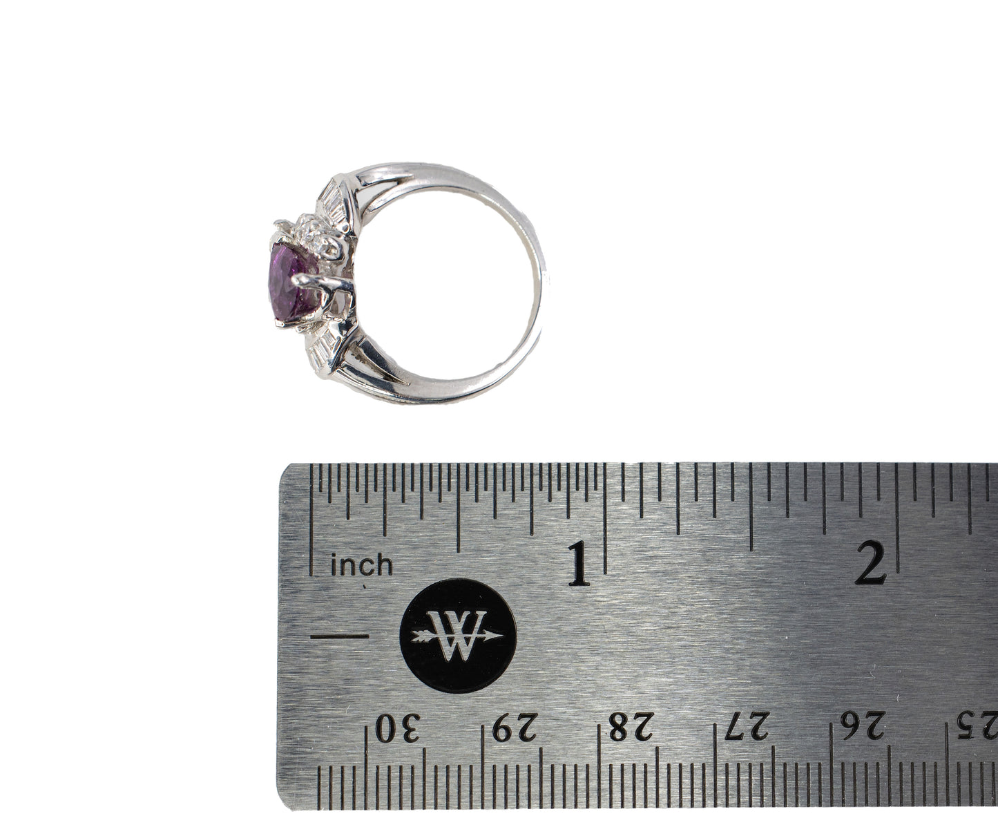 Pear-Shaped Ruby and Diamond Toi et Moi Bypass Ring