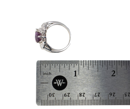 Pear-Shaped Ruby and Diamond Toi et Moi Bypass Ring