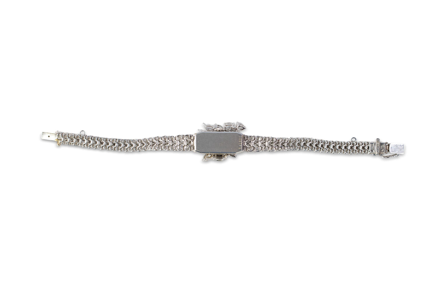 Floral Cluster and V-Link Diamond Bracelet