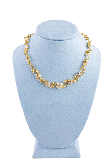 Floral Diamond Wreath Necklace
