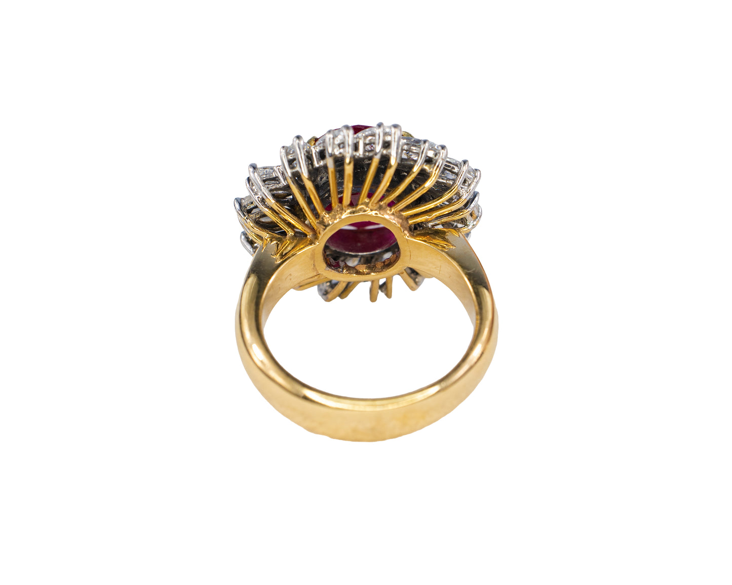 Oval Ruby and Marquise Diamond Ballerina Ring