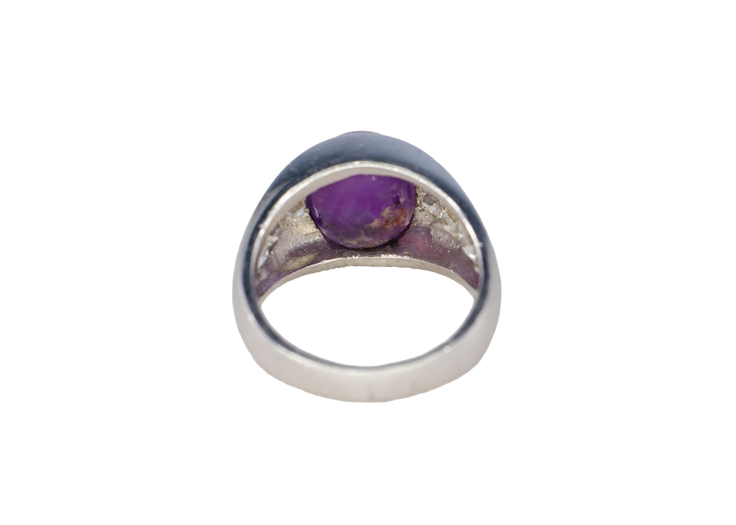 Platinum Star Ruby and Diamond Gypsy-Set Ring