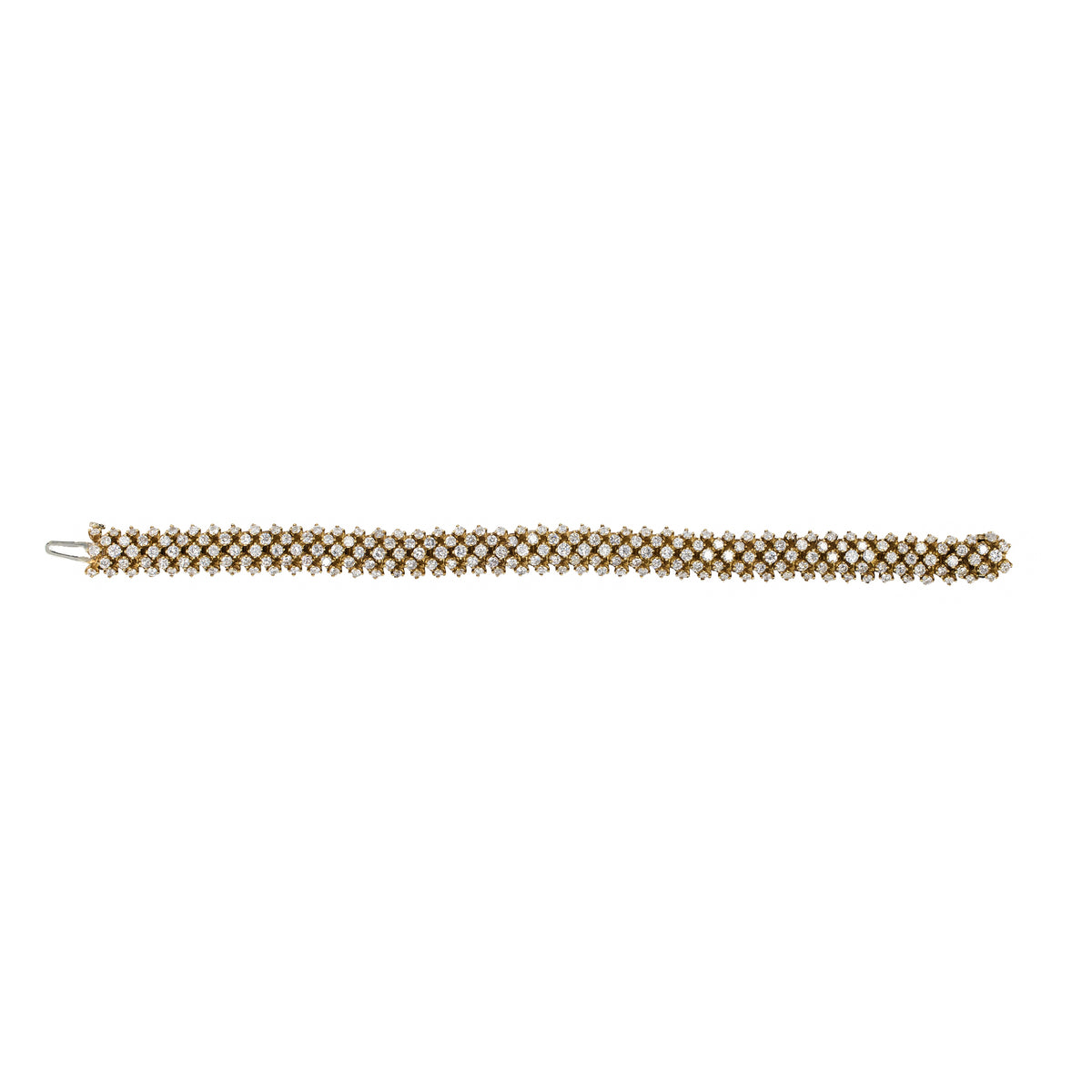 Diamond Lattice Link Bracelet in 18KT Yellow Gold