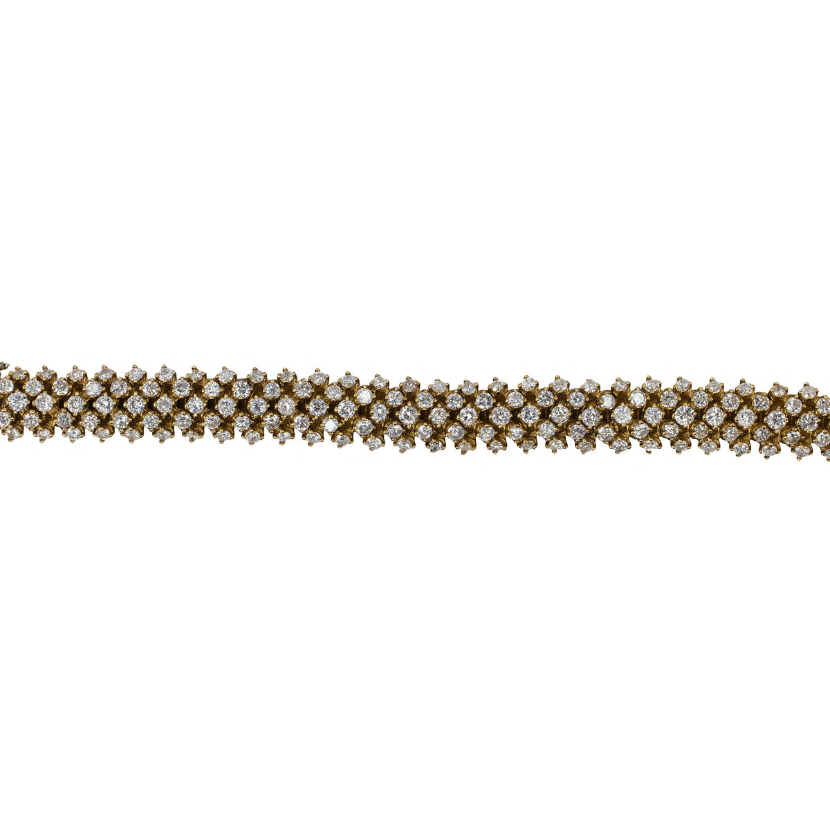 Diamond Lattice Link Bracelet in 18KT Yellow Gold
