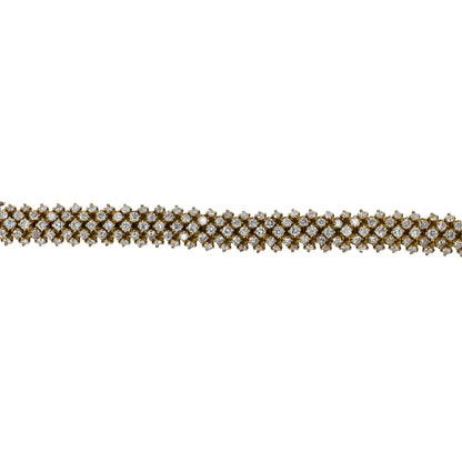 Diamond Lattice Link Bracelet in 18KT Yellow Gold