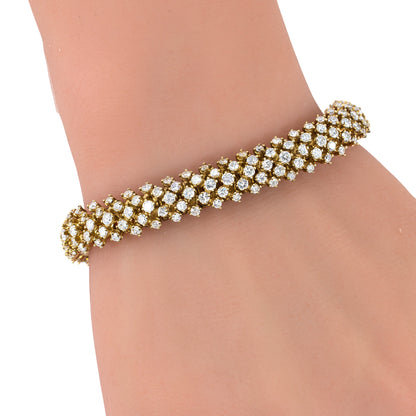 Diamond Lattice Link Bracelet in 18KT Yellow Gold