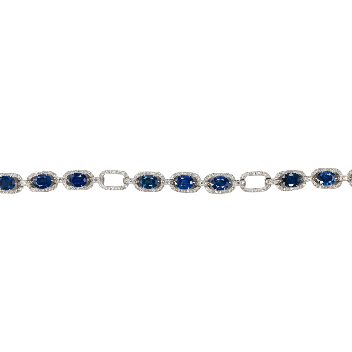 Sapphire and Diamond Link Bracelet