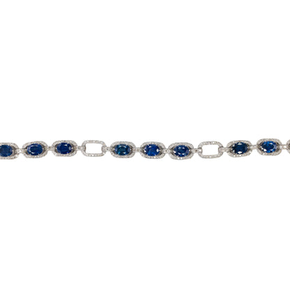 Sapphire and Diamond Link Bracelet
