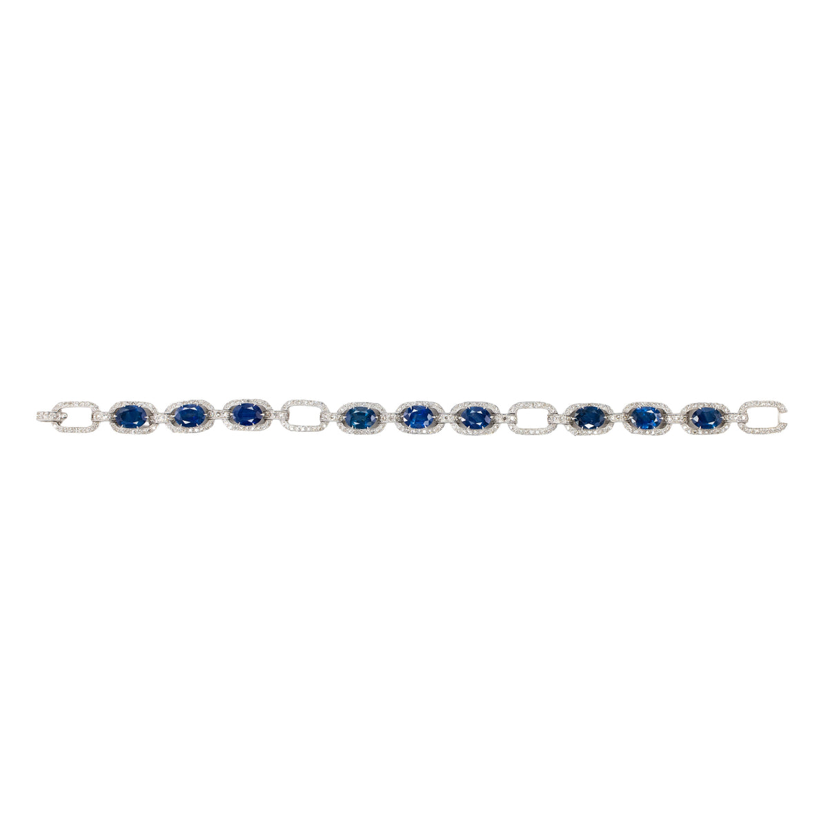 Sapphire and Diamond Link Bracelet