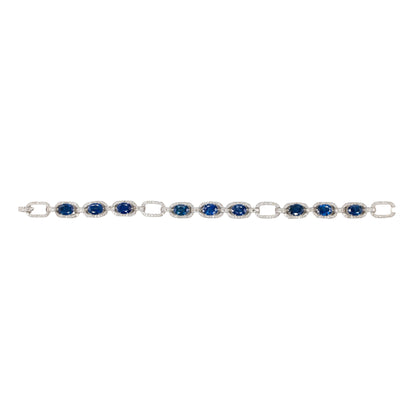Sapphire and Diamond Link Bracelet