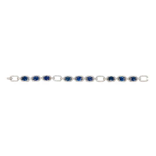 Sapphire and Diamond Link Bracelet