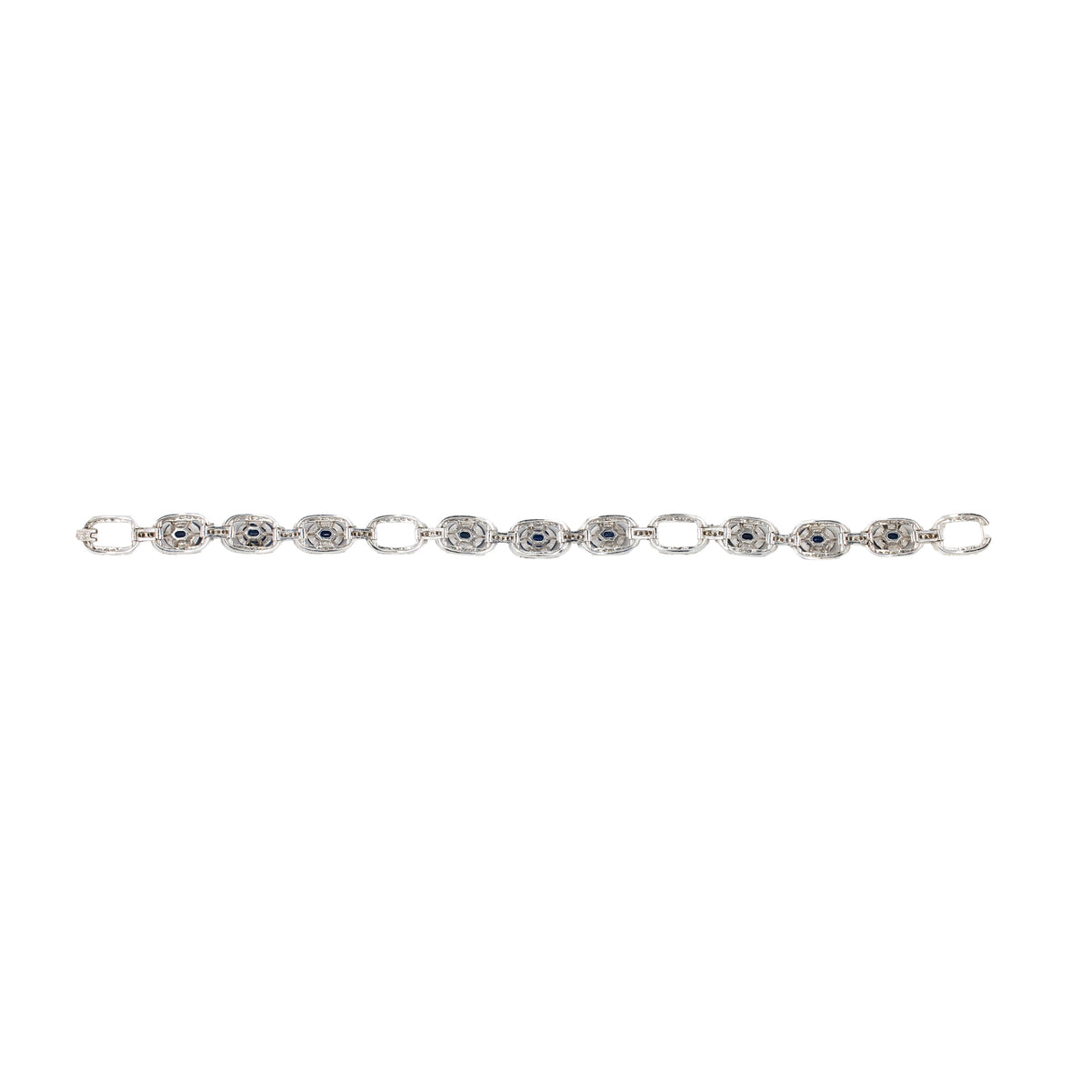 Sapphire and Diamond Link Bracelet