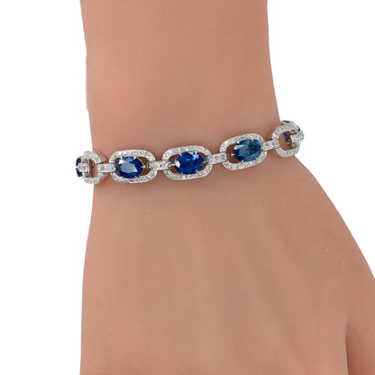 Sapphire and Diamond Link Bracelet