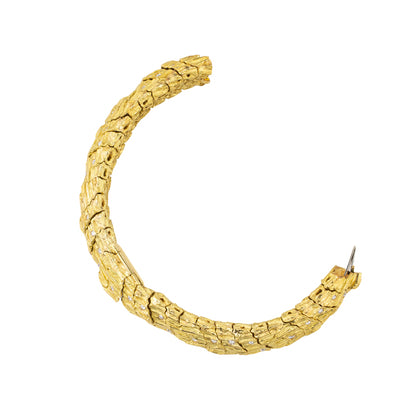 Vintage Textured Gold and Diamond Secret Cover Watch Bracelet