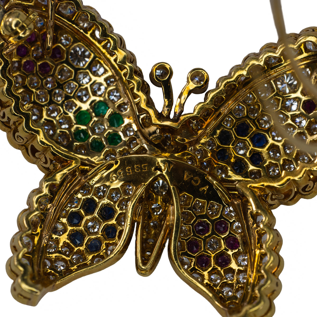 Van Cleef & Arpels Diamond and Multi Gem Butterfly Brooch