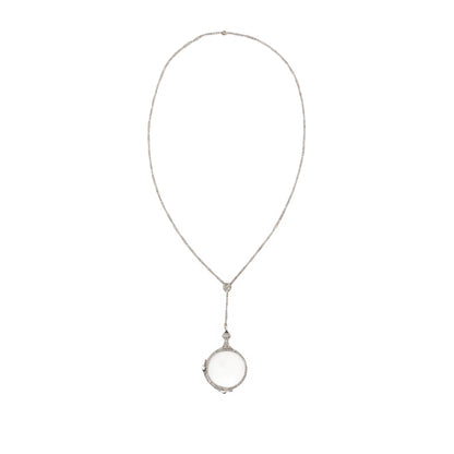 Antique Folding Magnifying Glass Lorgnette Pendant Necklace