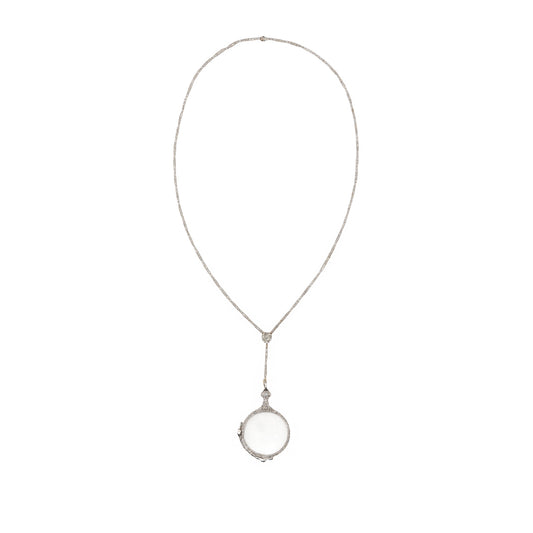 Antique Folding Magnifying Glass Lorgnette Pendant Necklace