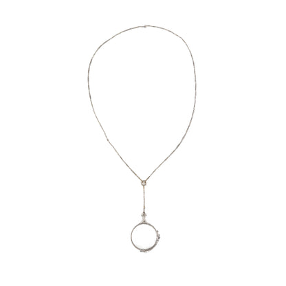 Antique Folding Magnifying Glass Lorgnette Pendant Necklace