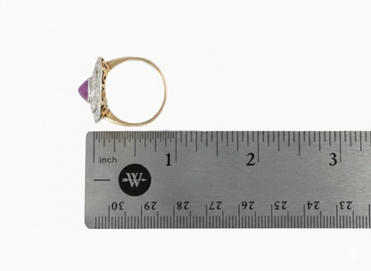 Oval Ruby and Diamond Double Halo Cocktail Ring