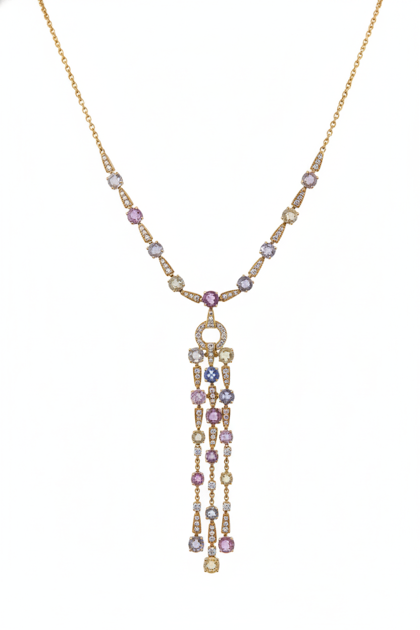 Bulgari Multicolored Sapphire and Diamond Necklace