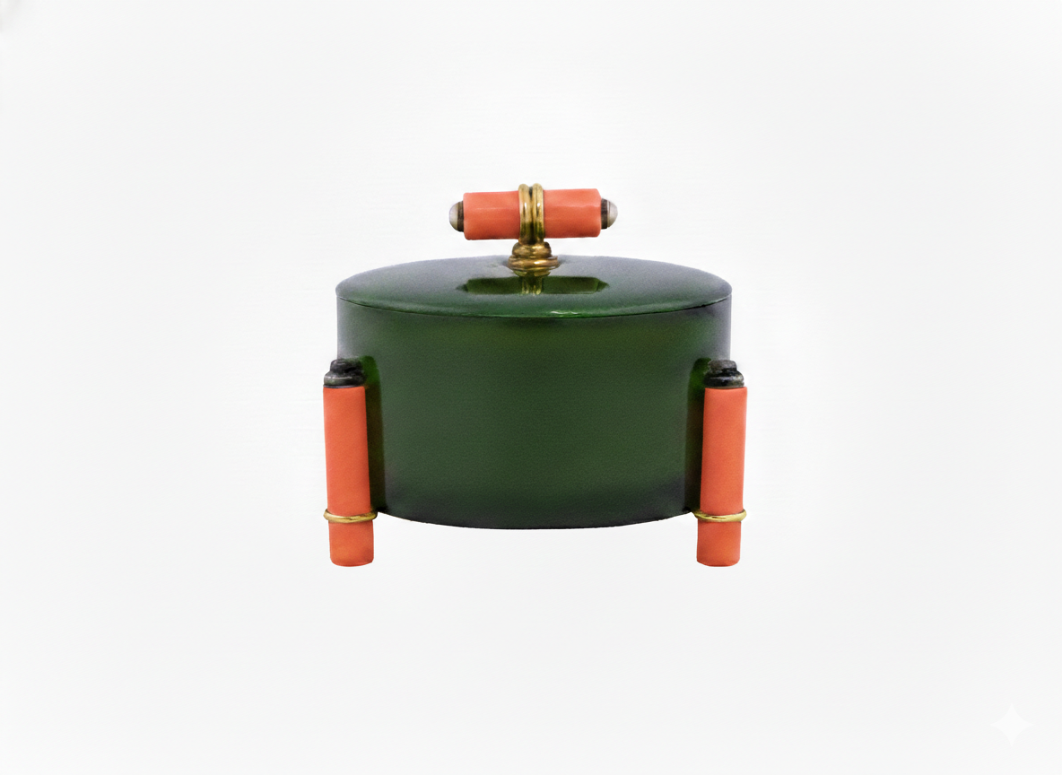 Art Deco Cartier Jade & Coral Box