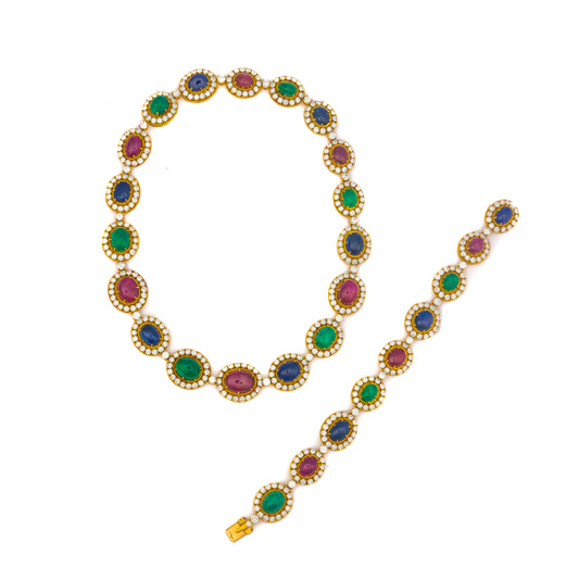 Van Cleef and Arpels Multigem Necklace and Bracelet Set