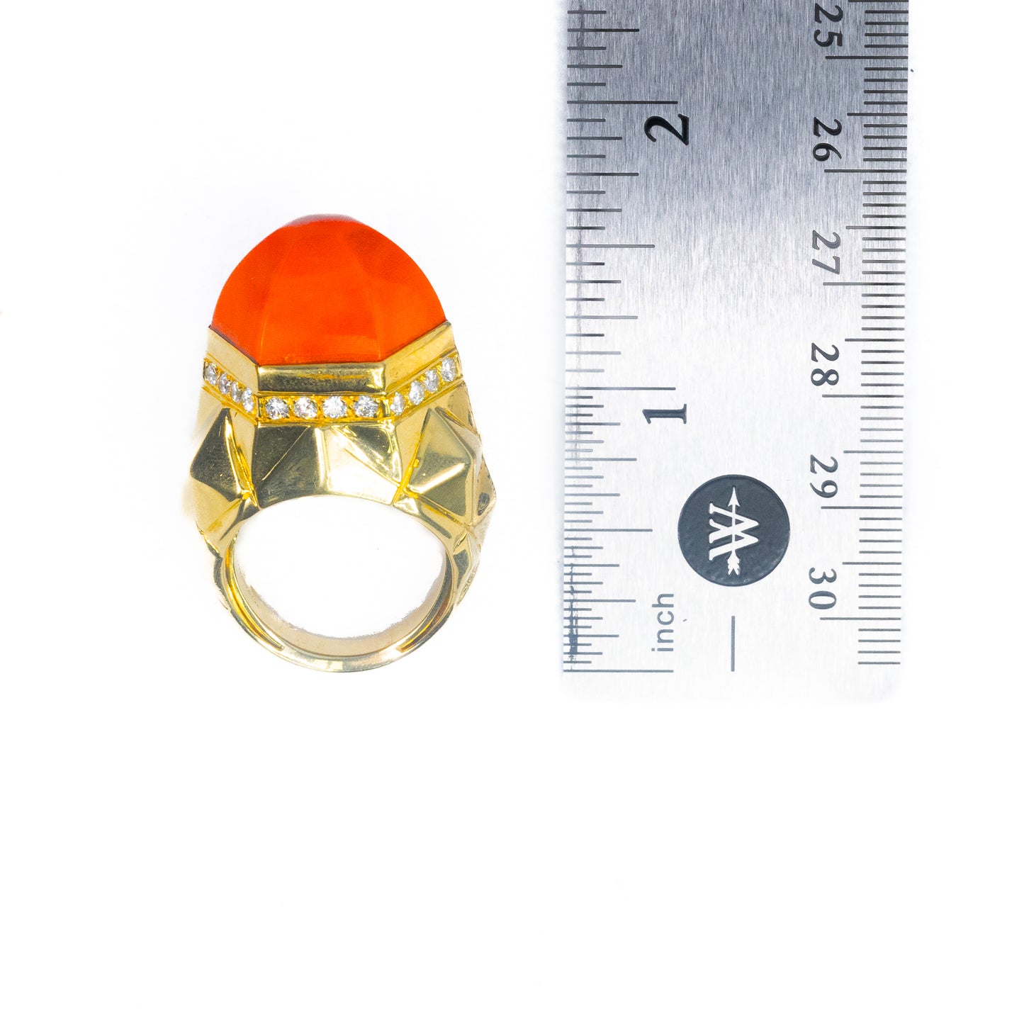 Tiffany & Co. Coral & Diamond Dome Ring