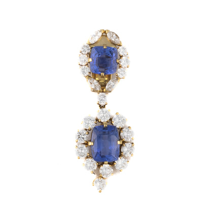 Van Cleef & Arpels Sapphire and Diamond Pendant-Earclips