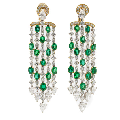 Bulgari Emerald and Diamond Earrings