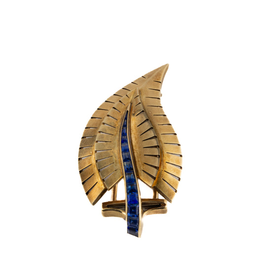 Van Cleef & Arpels Sapphire Gold Brooch